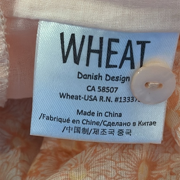 Wheat sz 18mo cotton lined daisy dress cap sleeves button closure Denmark Danish - Picture 7 of 8